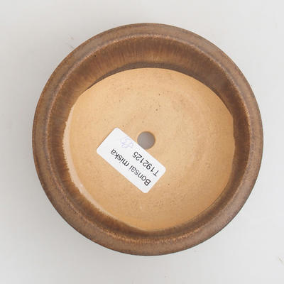 Keramik Bonsaischale 11,5 x 11,5 x 3,5 cm, Farbe braun - 3