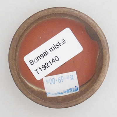 Bonsaischale aus Keramik 6 x 6 x 1,5 cm, Farbe braun - 3