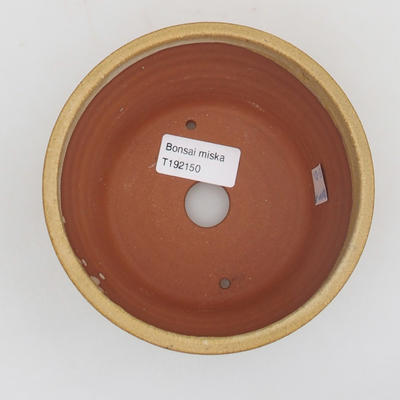 Keramik Bonsai Schüssel 13 x 13 x 8 cm, gelbe Farbe - 3