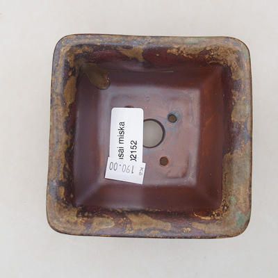 Keramische Bonsai-Schale 9 x 9 x 5,5 cm, braune Farbe - 3