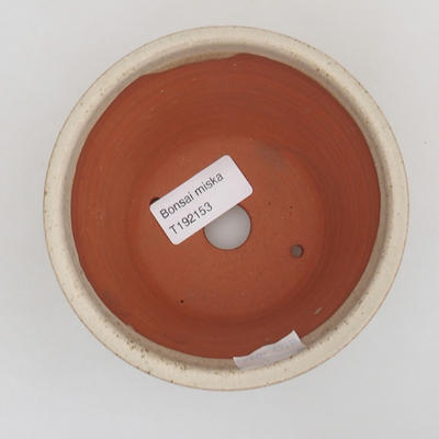 Keramik Bonsai Schüssel 11 x 11 x 7,5 cm, Farbe beige - 3