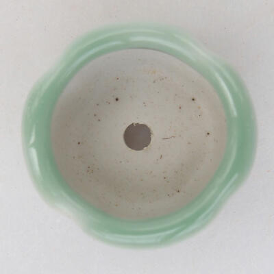 Keramik-Bonsaischale 3,5 x 3,5 x 2,5 cm, Farbe grün - 3