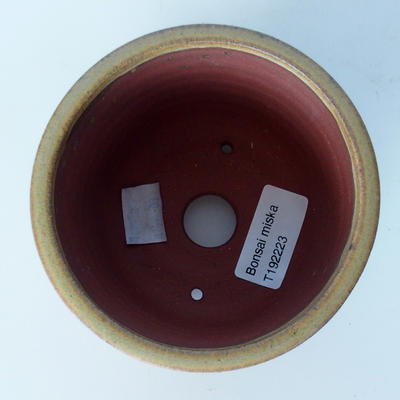 Keramik Bonsai Schüssel 10,5 x 10,5 x 8 cm gelbbraune Farbe - 3