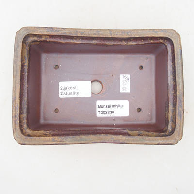 Keramische Bonsai-Schale 17,5 x 12 x 5,5 cm, Farbe braun-grün - 2. Qualität - 3