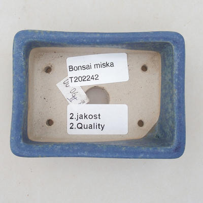 Keramik Bonsai Schüssel 9,5 x 7 x 3,5 cm, Farbe blau - 2. Qualität - 3