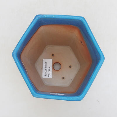Bonsaischale aus Keramik 12,5 x 11 x 17 cm, Farbe blau - 3