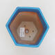 Bonsaischale aus Keramik 12,5 x 11 x 17 cm, Farbe blau - 3/3