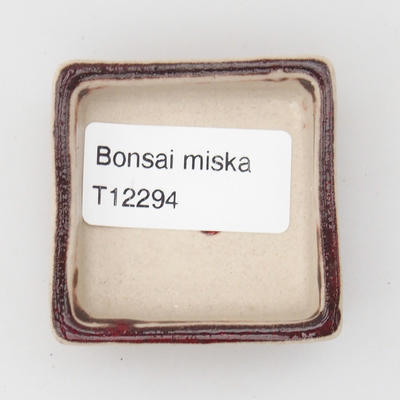 Mini-Bonsaischale 4,5 x 4,5 x 1,5 cm, Farbe rot - 3