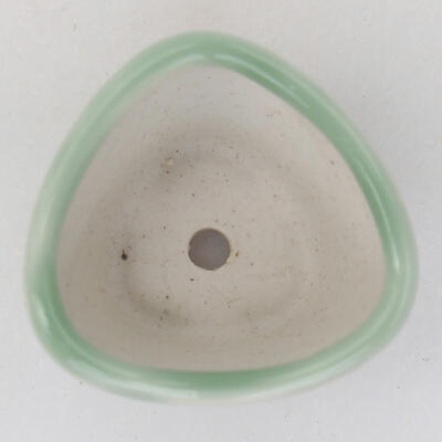 Keramik-Bonsaischale 4 x 4 x 3 cm, Farbe grün - 3