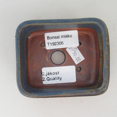Bonsaischale aus Keramik 9,5 x 8 x 3,5 cm, Farbe braun-blau - 2. Wahl - 3