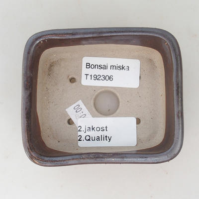 Keramik Bonsaischale 9,5 x 8 x 3,5 cm, Farbe braun - 2. Wahl - 3