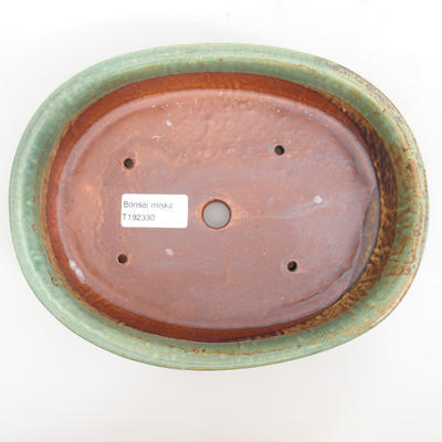 Keramik Bonsai Schüssel 22 x 17 x 5 cm, braun-grüne Farbe - 3