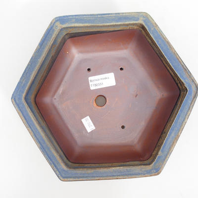 Keramik Bonsai Schüssel 24 x 21,5 x 8 cm, braun-blaue Farbe - 3