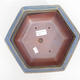 Keramik Bonsai Schüssel 24 x 21,5 x 8 cm, braun-blaue Farbe - 3/4