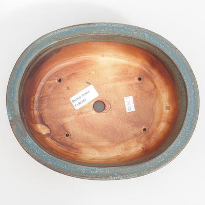 Keramik-Bonsaischale 23,5 x 19,5 x 8 cm, braun-blaue Farbe - 3