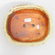 Keramik Bonsai Schüssel 25 x 21 x 7,5 cm, braun-gelbe Farbe - 3/4