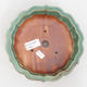 Keramik-Bonsaischale 18,5 x 18,5 x 5 cm, braun-grüne Farbe - 3/4