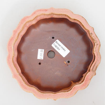 Keramik Bonsaischale 18,5 x 18,5 x 5 cm, Farbe pink - 3