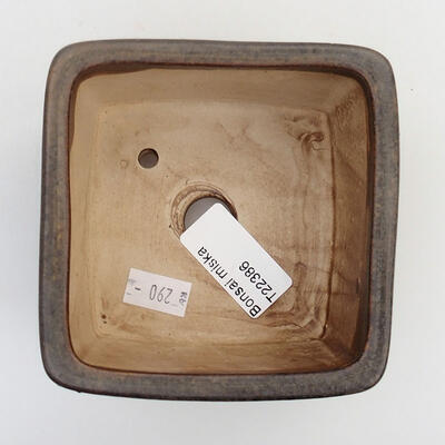 Keramik-Bonsaischale 9,5 x 9,5 x 6,5 cm, Farbe braun - 3