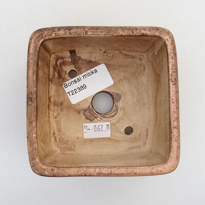 Keramik-Bonsaischale 9,5 x 9,5 x 6,5 cm, Farbe rosa - 3