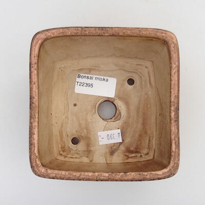 Keramik-Bonsaischale 12 x 12 x 8 cm, Farbe rosa - 3
