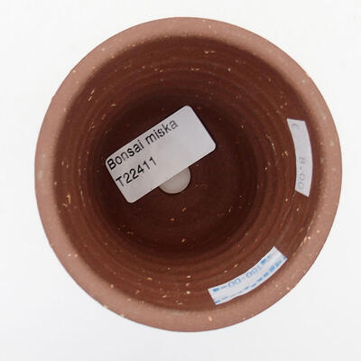 Keramik-Bonsaischale 8 x 8 x 9 cm, Farbe bräunlichgrün - 3