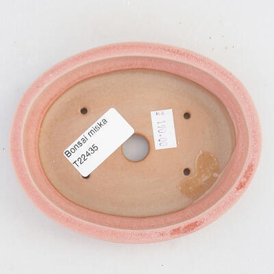 Keramik-Bonsaischale 13,5 x 10,5 x 3 cm, Farbe rosa - 3