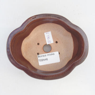 Keramik-Bonsaischale 12,5 x 10,5 x 4,5 cm, Farbe braun - 3