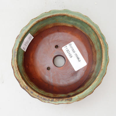 Keramik Bonsai Schüssel 11 x 11 x 4,5 cm, braun-grüne Farbe - 3