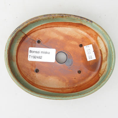 Keramik Bonsai Schüssel 14 x 11 x 4 cm, braun-grüne Farbe - 3