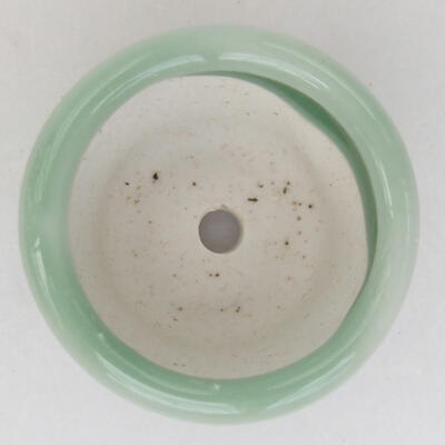 Keramik-Bonsaischale 4 x 4 x 2 cm, Farbe grün - 3