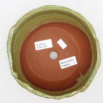 Bonsaischale aus Keramik 2. Wahl - 18 x 18 x 6,5 cm, Farbe grün - 3