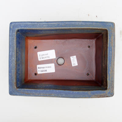 Bonsaischale aus Keramik 2. Wahl - 19,5 x 14 x 7,5 cm, Farbe braun-blau - 3