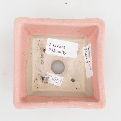 Keramik Bonsai Schüssel 2. Wahl - 9 x 9 x 5,5 cm, rosa Farbe - 3