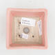 Keramik Bonsai Schüssel 2. Wahl - 9 x 9 x 5,5 cm, rosa Farbe - 3/4