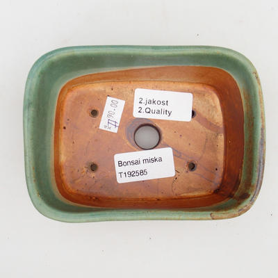 Keramik Bonsaischale 2. Wahl - 13 x 10 x 5,5 cm, braun-grüne Farbe - 3