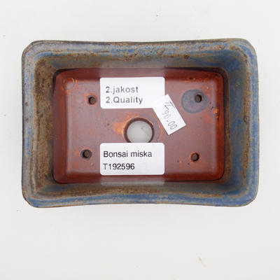Bonsaischale aus Keramik 2. Wahl - 12 x 8 x 4 cm, Farbe braun-blau - 3