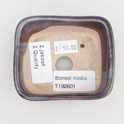 Keramik Bonsai Schüssel 2. Wahl - 8 x 7 x 3 cm, braune Farbe - 3