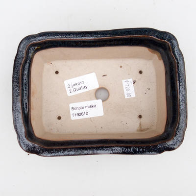 Bonsaischale aus Keramik 2. Wahl - 17,5 x 13 x 6 cm, Farbe braun-blau - 3