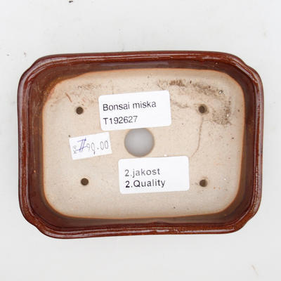 Keramik Bonsai Schüssel 2. Wahl - 12 x 9 x 3 cm, braune Farbe - 3