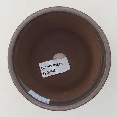 Keramische Bonsai-Schale 9,5 x 9,5 x 9 cm, braune Farbe - 3