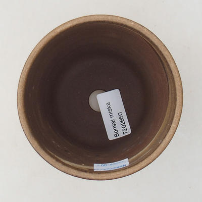 Keramische Bonsai-Schale 10 x 10 x 9,5 cm, braune Farbe - 3