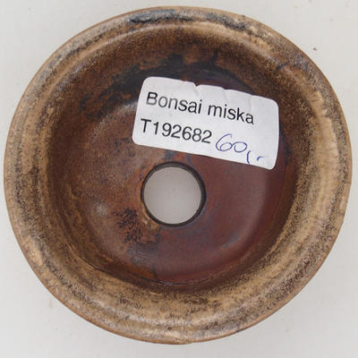 Keramik Bonsaischale 7,5 x 3 cm, Farbe braun - 2. Wahl - 3