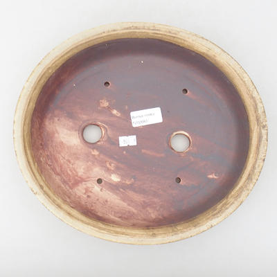 Keramische Bonsai-Schale 28 x 25 x 6 cm, Farbe braun-gelb - 3