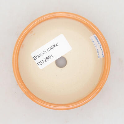 Bonsaischale aus Keramik 8,5 x 8,5 x 3,5 cm, Farbe orange - 3