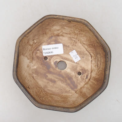 Keramische Bonsai-Schale 15,5 x 15,5 x 6,5 cm, braune Farbe - 3