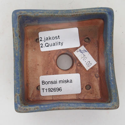 Keramik Bonsaischale 8 x 8 x 4,5 cm, braun-blaue Farbe - 2. Wahl - 3