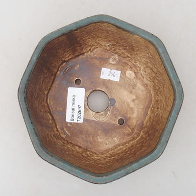 Keramische Bonsai-Schale 15,5 x 15,5 x 6,5 cm, Farbe grün - 3