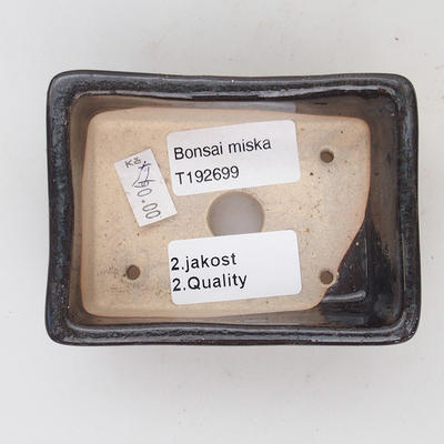 Keramik Bonsaischale 9,5 x 7 x 3,5 cm, Farbe schwarz - 2. Wahl - 3