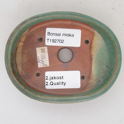 Keramik Bonsaischale 12 x 9 x 2,5 cm, Farbe grün - 2. Wahl - 3